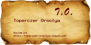 Toperczer Orsolya névjegykártya
